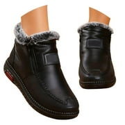 CCT. Winter Warm Shoes Snow Boots for Women Winter Boots Insulated Warm Lined Slip Comfortable Soft Sole Outdoor Cold Weather Hiking Booties for Ladies