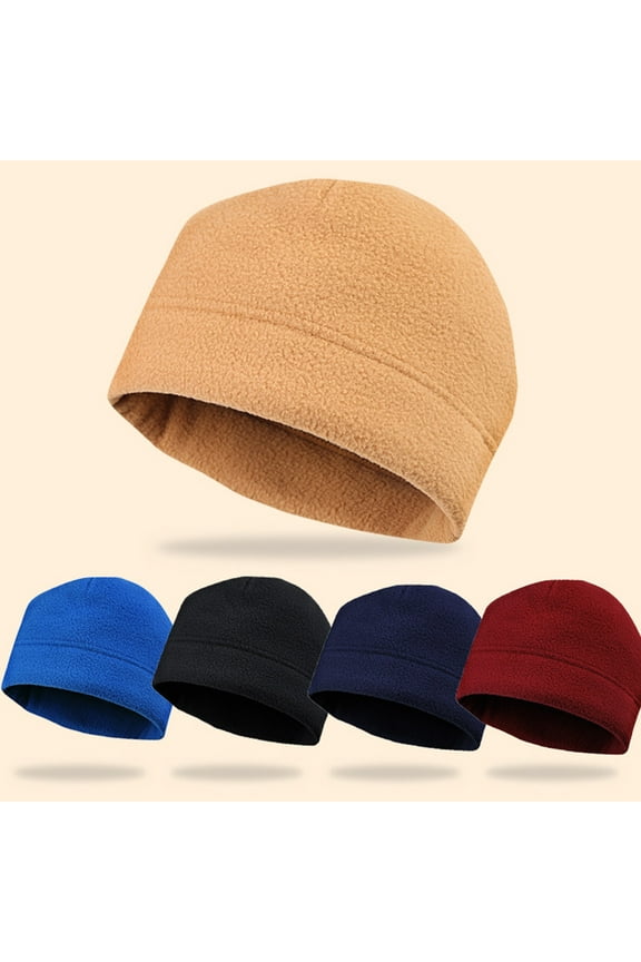 Winter Warm Skull Cap Soft Polar Fleece Beanie Hat Thick Windproof Watch Cap Skiing Outdoor Cap for Men Women