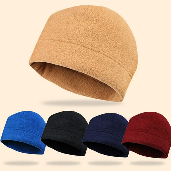Winter Warm Skull Cap Soft Polar Fleece Beanie Hat Thick Windproof Watch Cap Skiing Outdoor Cap for Men Women