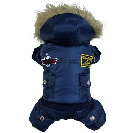 Winter Warm Small Dog Coats, Cozy Waterproof Windproof Dog Vest, Winter Warm Dog Apparel, Puppy Warm Fleece Down Jackets Clothes, Pet Dogs Padded Vest Harness, Warm Fleece Padded Pet Vest, S-XL, Blue