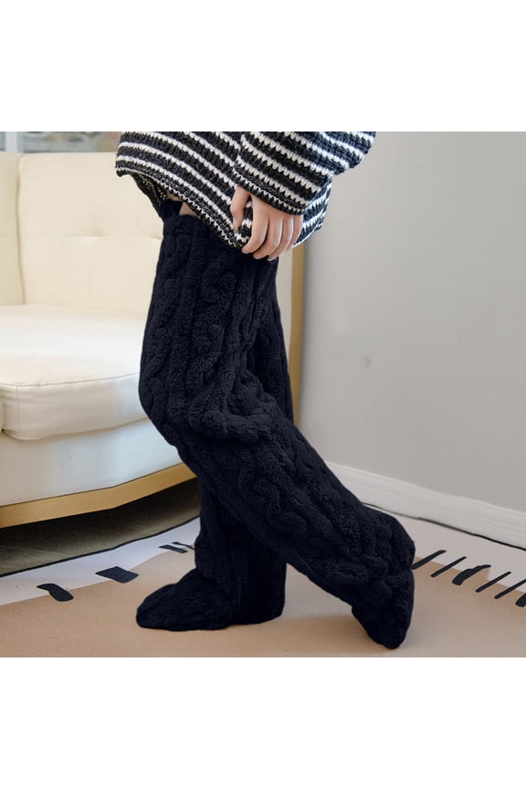 Winter Warm Socking Leg Cover Home Knee Socks Thick Pants Fluffy Leg Warmers Fashion Soft Stretch Socking Floor Homewear