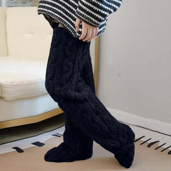 Winter Warm Socking Leg Cover Home Knee Socks Thick Pants Fluffy Leg Warmers Fashion Soft Stretch Socking Floor Homewear