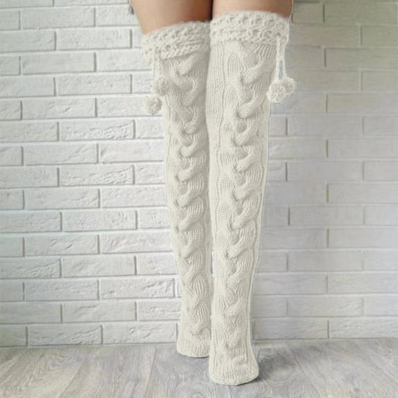 Winter Warm Socking Leg Cover Home Knee Socks Thick Woolen Pants Leg Warmers Fashion Soft Stretch Socking Top Control Tights with Ballerina on Them plus Size Bank Stockings for Woman Thermal Tights