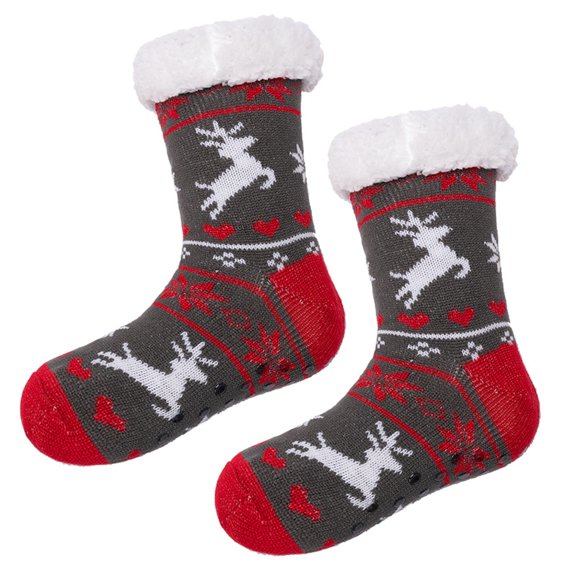 Winter Warm Socks Winter Thickened Velvet Unisex Long Christmas Cartoon Deer Floor Socks Winter Warm Socks