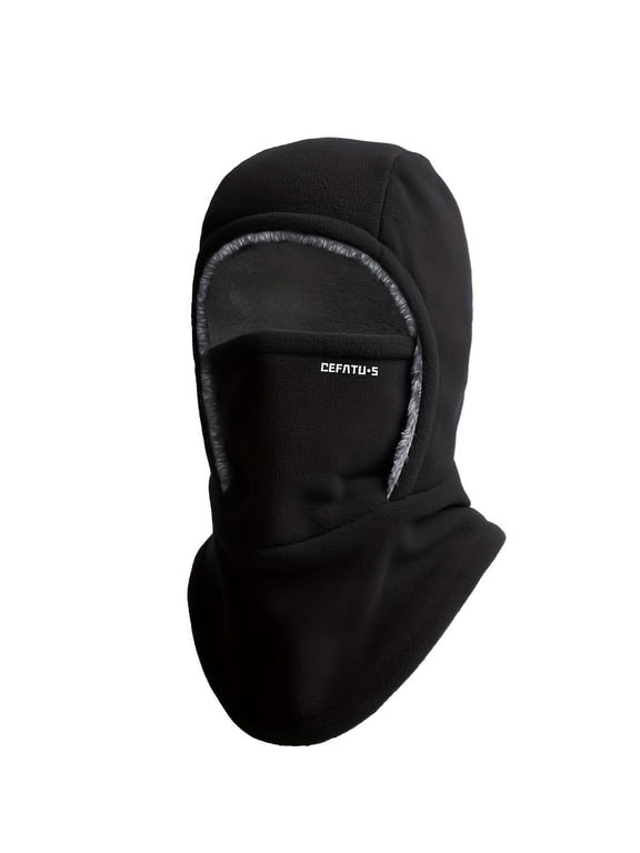 Winter Fleece Balaclava Hood for Men and Women, Thick Thermal Ski Mask with Built-In Face Cover and Extended Neck Warmer for Skiing, Cycling, Fishing, Hiking and Outdoor Work