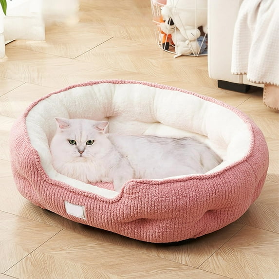 Winter-Warm Thickened Cats Bed All-Season Pet Pad Soft Scallop-Shaped Elliptic Bed Cats and Dog Pet Supplies