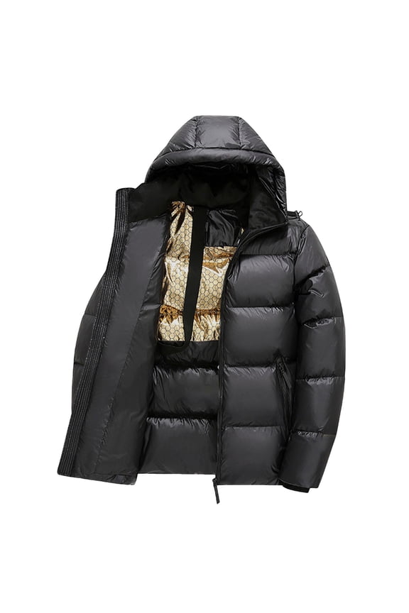 Winter Warm Thickened Down Jacket Heavy Duty Cold Weather Coat With Hood For Outdoor Activities Windproof Water