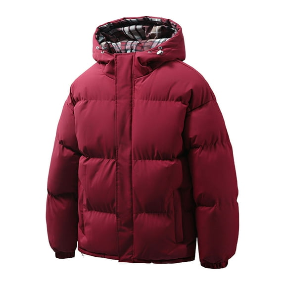 Winter Warm Thickened Down Jacket Windproof Cold Weather Coat With Hood Outdoor Thermal Insulated For Daily Use