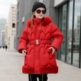 thumbnail image 1 of Winter Warm Thickened Hooded Long Coat for Girls Thermal Padded Jacket Outerwear Toddler and Big Kids Cozy Insulated Windproof, 1 of 8