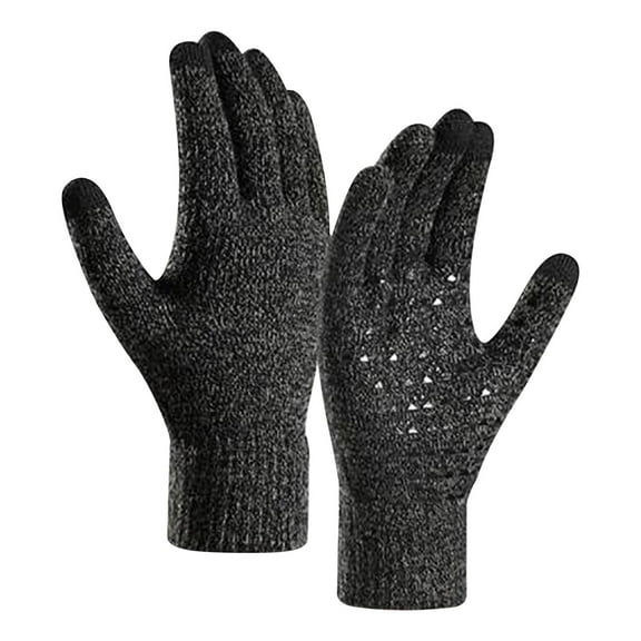 Winter Warm Touchscreen Knit Gloves, Non-Slip Cycling Gloves, Cold Proof Thermal Gloves, All-Weather Riding Gloves for Men and Women, Texting Compatible Gloves b