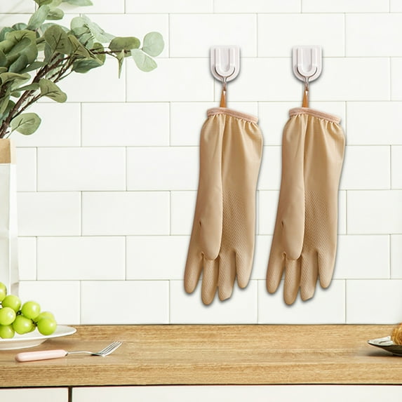 Winter Warm Waterproof Rubber Gloves for Dishwashing,Kitchen & Laundry-Soft Velvet Lined,Durable,Non-Slip,Solid Color Gloves for Cleaning,Toilet & Household Chores