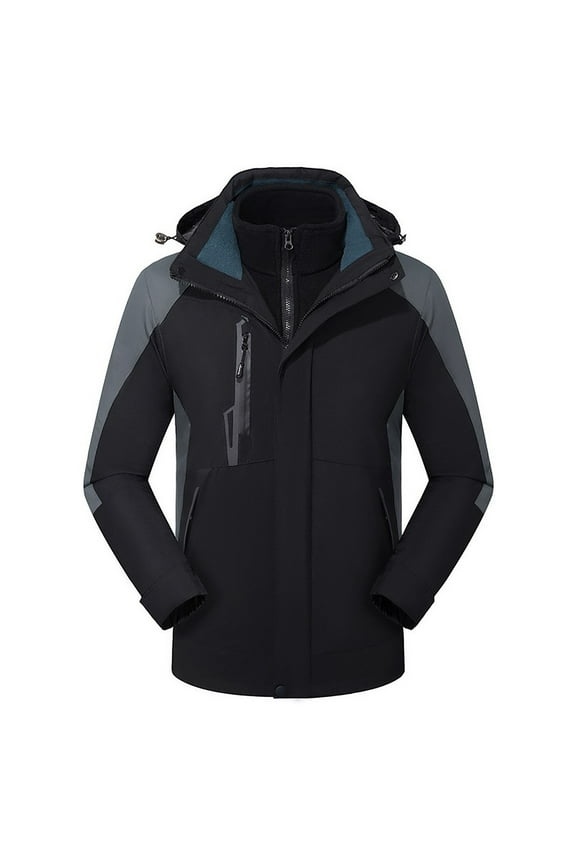 Winter Warm Windproof Jackets for Womens Men And Women Couple Style Sprinting Suit Three In One Or Two Outdoor Ski Riding Suit Hooded Warm Coat