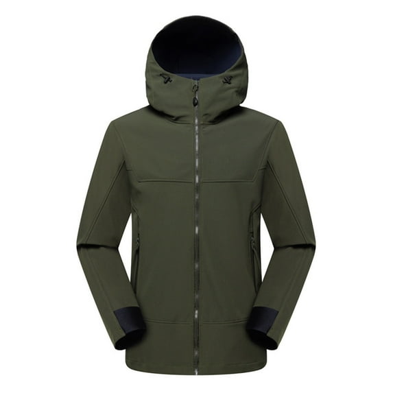 Winter Warm Windproof Jackets for Womens Solid Color Rain Jacket Outdoor Hooded Raincoat Windproof Top