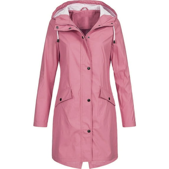 Winter Warm Windproof Jackets for Womens Solid Color Rain Jacket Outdoor Plus Size Hooded Raincoat Windproof