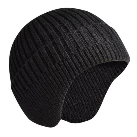 Winter Warm Windproof Skull Beanie Hat with Earpuffs - For Men & Women, Comfortable for Running & Cold-Weather Activities
