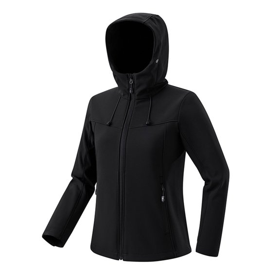 Winter Warm Windproof Zip Up Jackets for Womens Solid Color Outdoor Long Sleeve Zipper Sunscreen Windproof Raincoat Plus Size Hooded Jacket Coat