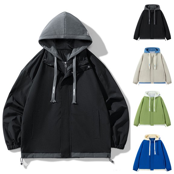 Winter Warm Windproof Zip Up Jackets for Womens Sprinting Suit Men's And Women's Couple Style Jacket Coat Detachable Hatwater Proofing Windproof Outdoor Sprinting Suit