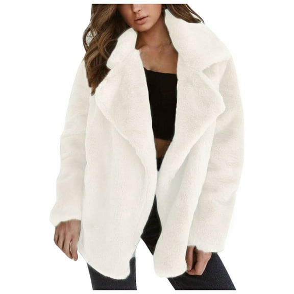 Winter Warm Women Jacket Coat Women Autumn And Winter Cardigan Long-sleeved Lapel Double-faced Fleece Casual Solid Color Coat Soft Comfortable Long Sleeve Hooded Jacket For Women