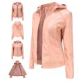 thumbnail image 1 of Winter Warm Women Short Coat Leather Jacket Zipper Tops Overcoat Outwear Womens Tall Jacket Womens Fall Womens Jacket Lamp Jacket Womens Lightweight Jacket for Work No Kvetching Falls Jacket Womens, 1 of 7