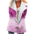 thumbnail image 1 of Winter Warm Zip Up Caots for Womens Fashion Plus Size Composite Plush Button Lapels Jacket Outwear Coat, 1 of 5