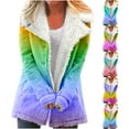 thumbnail image 1 of Winter Warm Zip Up Caots for Womens Fashion Plus Size Composite Plush Button Lapels Jacket Outwear Coat, 1 of 6