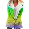 thumbnail image 1 of Winter Warm Zip Up Caots for Womens Fashion Plus Size Composite Plush Button Lapels Jacket Outwear Coat, 1 of 5