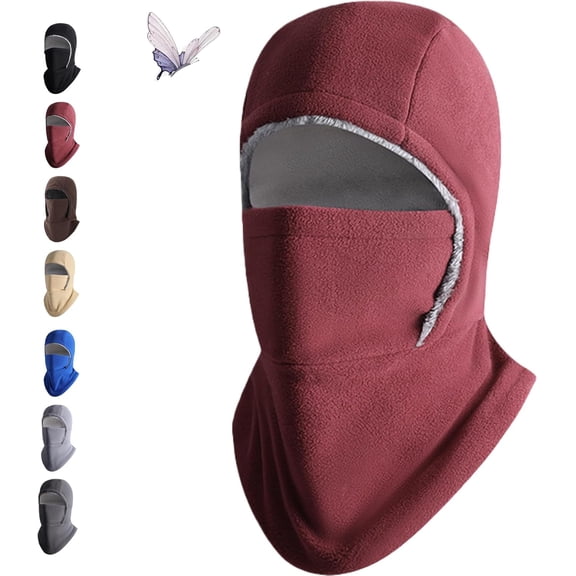 Winter Warmth 2-in-1 Hat Face Mask, Heated Face Mask For Winter, Thickened One-Piece Hood With Neck Warmer And Ear Protection For Outdoor Activities