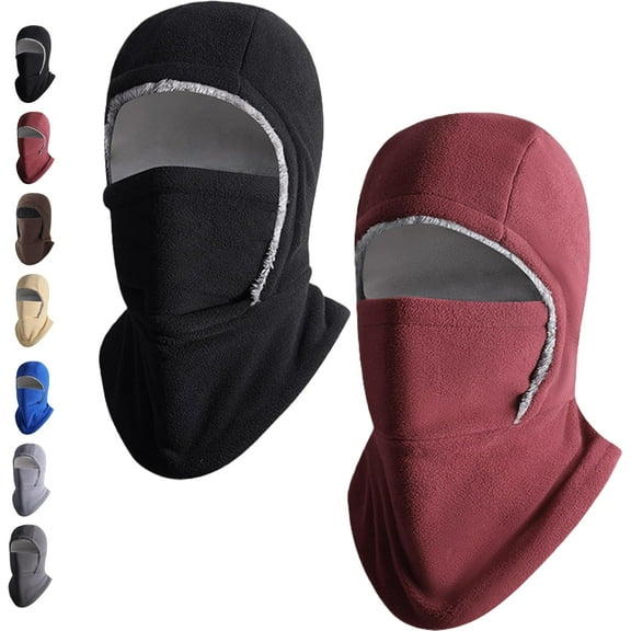 Winter Warmth 2-in-1 Hat Face Mask, Heated Face Mask For Winter, Thickened One-Piece Hood With Neck Warmer And Ear Protection For Outdoor Activities