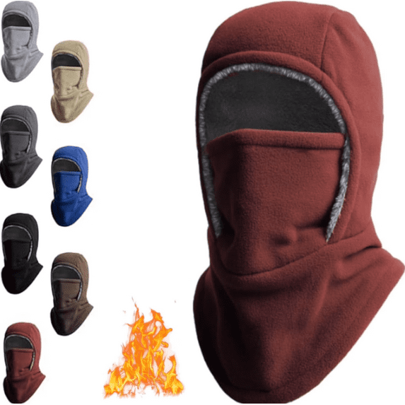 Winter Warmth 2-in-1 Hat & Face Mask,Plush-Lined Thickened Thermal Hat with Face Mask,Face and Neck Protection in 1