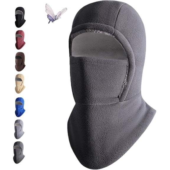 Winter Warmth 2-in-1 Hat Face Mask, Windproof Balaclava for Men & Women, Fleece Lined Cold Weather Head Ear Neck Protection for Skiing, Motorcycling, Running & Outdoor Activities