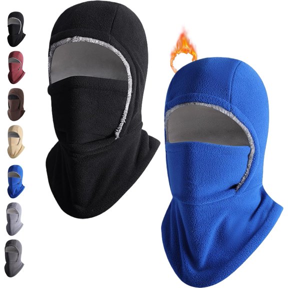Winter Warmth 2-in-1 Hat Face Mask, Windproof Balaclava for Men & Women, Fleece Lined Cold Weather Head Ear Neck Protection for Skiing, Motorcycling, Running & Outdoor Activities