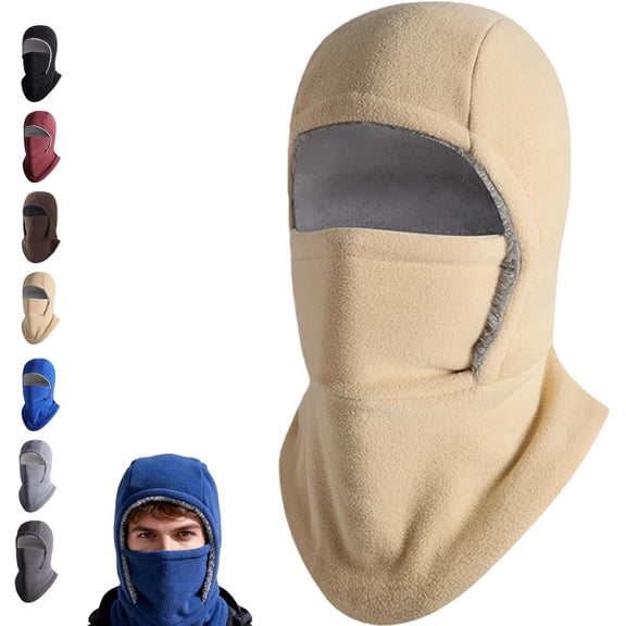 Winter Warmth 2-in-1 Hat Face Mask, Windproof Balaclava for Men & Women, Fleece Lined Cold Weather Head Ear Neck Protection for Skiing, Motorcycling, Running & Outdoor Activities