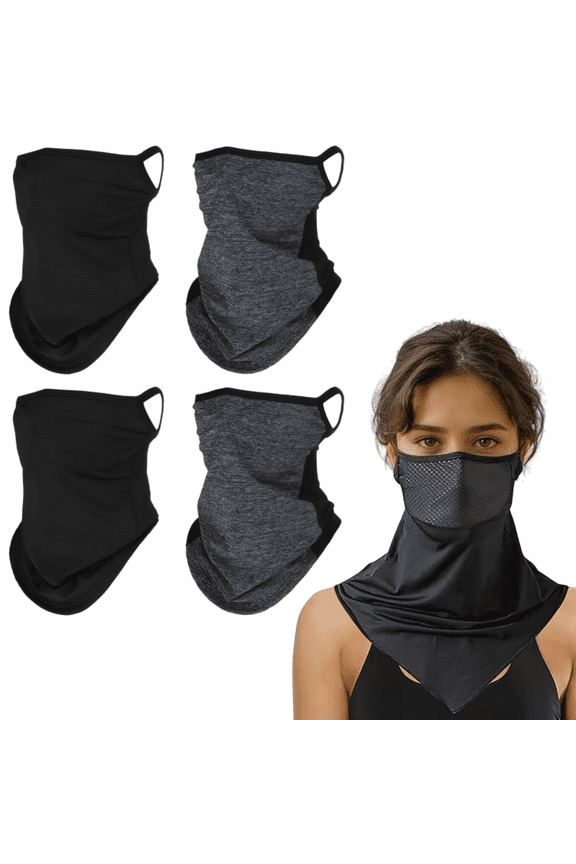 Winter Warmth Neck Gaiter Face Bandana Ear Loops Dust&UV-Protection Bandanas for Women Men Outdoor Sports Scarf,Set of 4