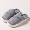thumbnail image 1 of Winter Waterproof Cloth Indoor Mules Couple Non-slip Slides Warm Fluffy Slippers for Women Men Ladies Home Casual Cotton Shoes (GRAY,40-41), 1 of 7