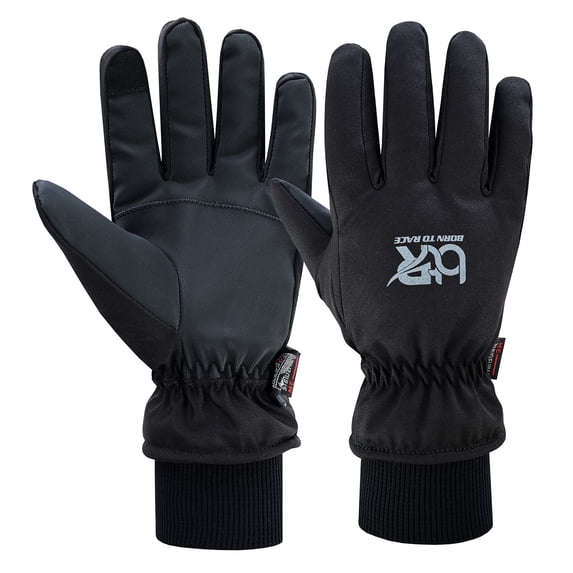 Winter Waterproof Gloves For Men & Women Touch Screen Windproof Grippy Palm Cycling Motorcycle Hiking Climbing Gloves Black-S