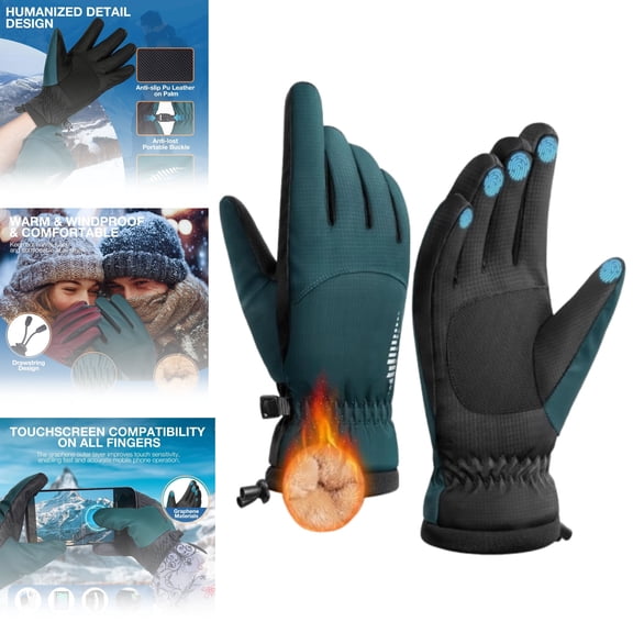 Winter Waterproof Gloves Ski for Women Men, Cold Weather Warm Thermal Touchscreen Snow Gloves for Running Cycling