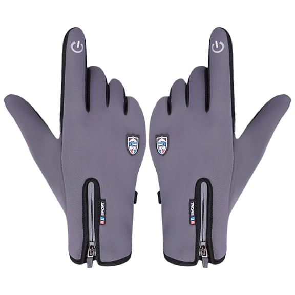 Winter Waterproof Warm Gloves, Winter Ski Gloves for Men Women, Touchscreen Cold Weather Driving Gloves, Windproof Anti-Slip Sports Gloves, Thermal Gloves for Driving Cycling, 1Pc(Grey2,9x4.3")