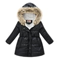thumbnail image 1 of Winter Waterproof Warm Velvet Baby Girls Snow Jackets Fur Shiny Child Long Coat Children Outerwear Kids Outfits For 3-12 Years, 1 of 6