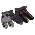 thumbnail image 1 of Winter-Weight Thermal Fleece-Lined Cozy Christmas Holiday Sherpa Lined Slipper Socks, 3 Pair Pack, 1 of 2