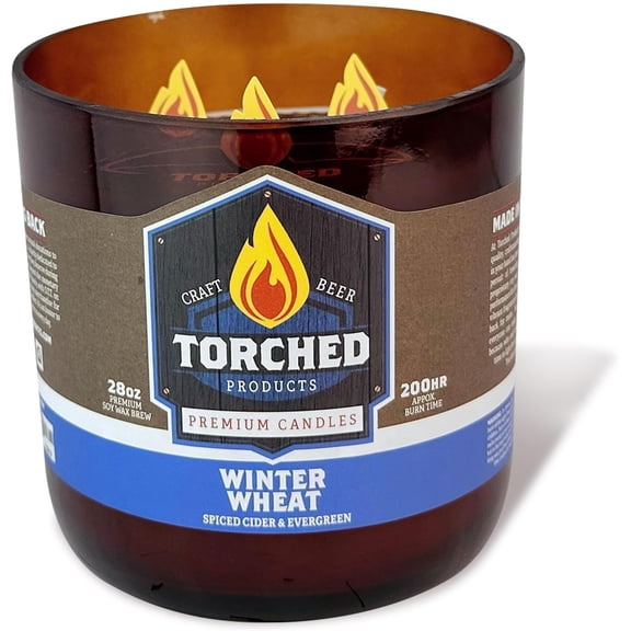 Torched Beer Scented Candles Winter Wheat Beer Candle Decor Scent 28 oz