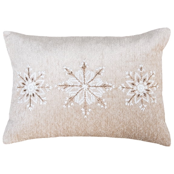 Winter Whisper Snowflake Down Filled Pillow, 14" x 20"