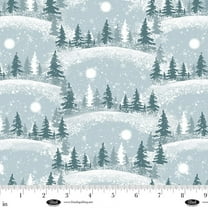 Blank Quilting Winter Whispers Scenic Trees Sky Lt Blue Cotton Fabric By The Yard