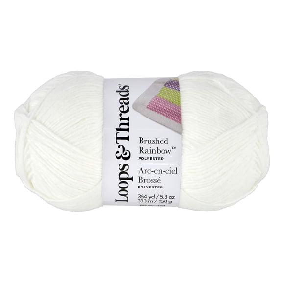 Loops & Threads Winter White Baby Rainbow Yarn - Medium Weight Yarn for Knitting, Crochet, Weaving, Arts & Crafts, 15 Pack