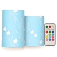 thumbnail image 1 of Winter White Birds Flameless LED Candle Set with Remote, Battery Operated Color Changing Pillar Candles, Set of 2, 1 of 7