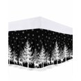 thumbnail image 1 of Winter White Elk Bed Skirt Christmas Tree Snowflake Black Background Bed Skirts King Size 18 Inch Drop, Wrap Around Dust Ruffle&nbsp;Bedskirt with Adjustable Elastic Belt for Queen Size Beds, 1 of 7
