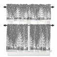 thumbnail image 1 of Winter White Elk Kitchen Curtains and Valances Set, Christmas Tree Snowflake Gray Background Rod Pocket Window Valance Window Curtain Panels for Living Room Bedroom Laundry, 27.5x24in, 3 Pieces, 1 of 7