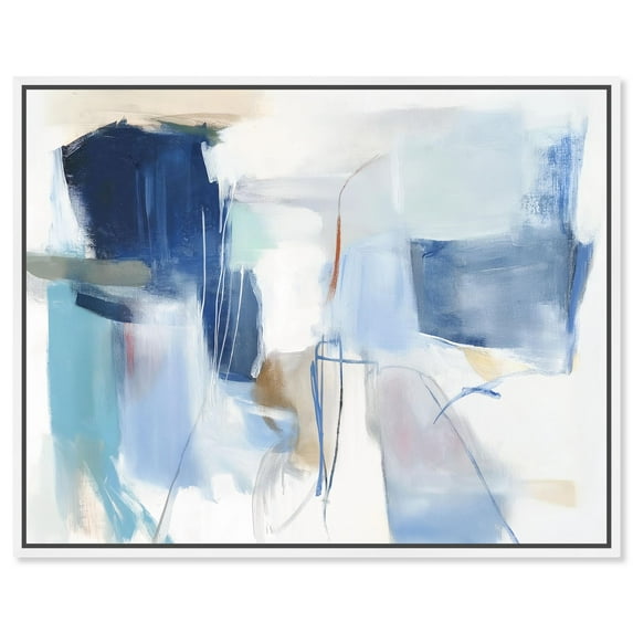 Winter White I Canvas Print Teal Decor by Art Remedy, White Frame, 20 x 16