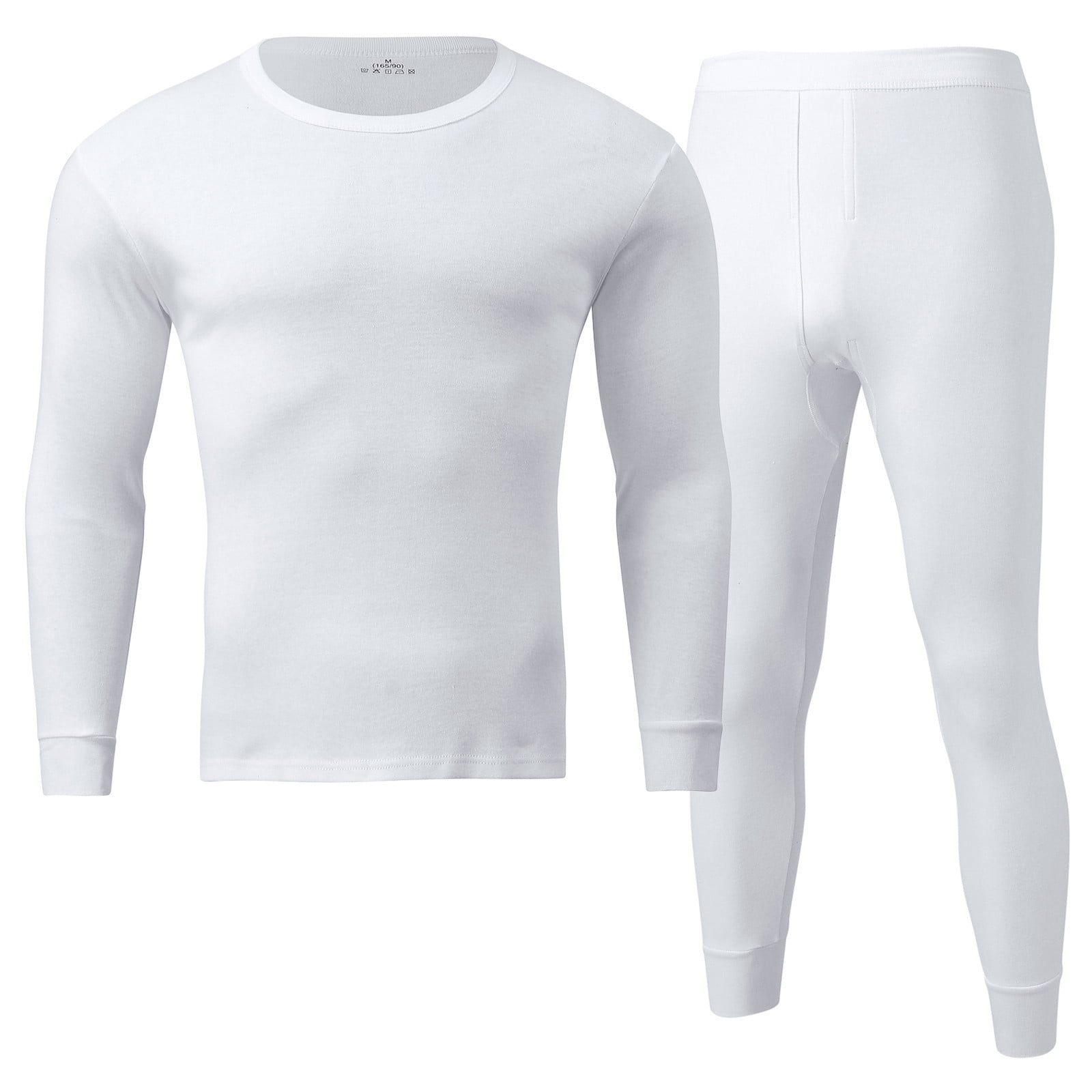 Winter White Mens Outfits 2 Piece Dress Spring Autumn And Simple Solid  Color Thick Thermal Underwear Set Leggings Bottoming Shirt Clothes Pants  Cotton