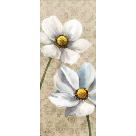 Winter White Poppies Panel I Poster Print by Vittorio Milan