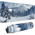 thumbnail image 1 of Winter White Snow Forest Christmas Landscape Mouse Pad XL Extended Desk Mat, Non Slip Rubber Base Stitched Edge Gaming Pc Desktop Large Mice Pad,31.5 x 11.8 Inch, 1 of 6